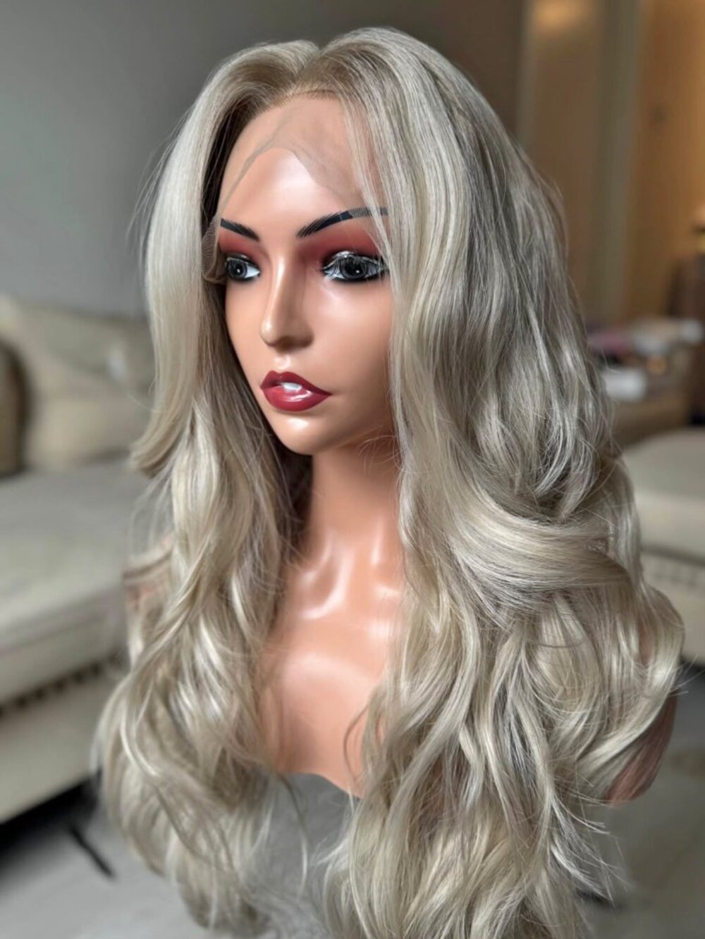 Brand New Light Grey with White Highlights | 28" Lace Front Wig